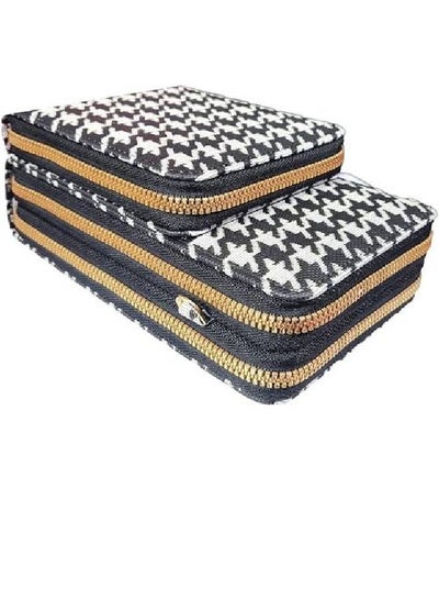Buy Crossbody Bag For Women With 3 Zippers (black & white) in Egypt