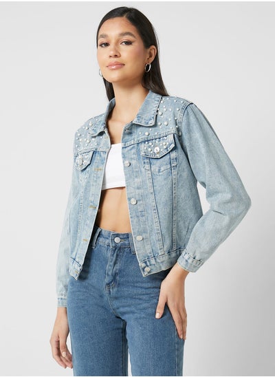 Buy Embellished Denim Jacket in UAE