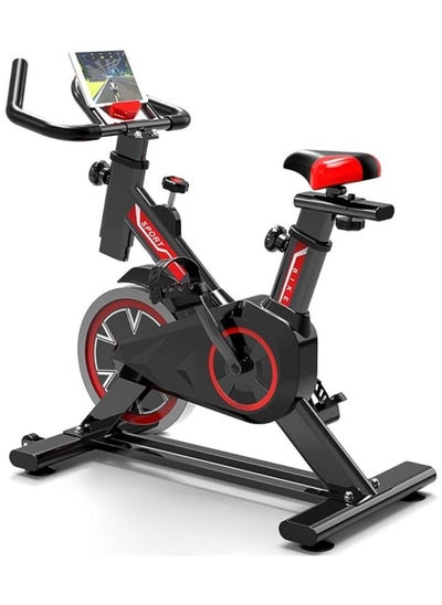 Buy Vertical Indoor Silent Exercise Bike with Tablet Holder, adjustable Handlebars and Seat 100X85X46 cm in UAE