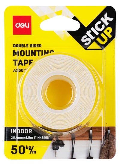 Buy Double Sided Mounting Tape 25.4mm x1.5 m White in Saudi Arabia