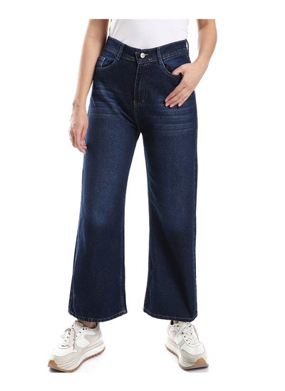 Buy Straight Plain Buff Blue Jeans in Egypt