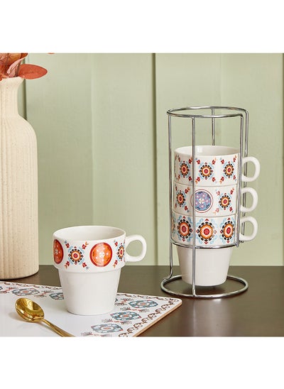 Buy Majestic 4-Piece Mug with Metal Stand Set 354 ml in UAE