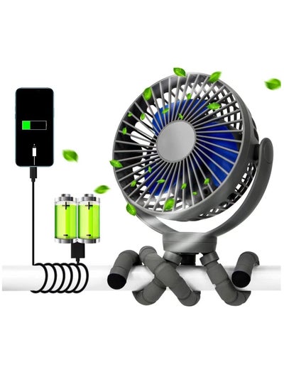 اشتري Mini Handheld Personal Portable Fan - Used as Power Bank, Mini Cooling Small Bed Fan, USB Rechargeable, Battery Operated Fan With Flexible Tripod في الامارات