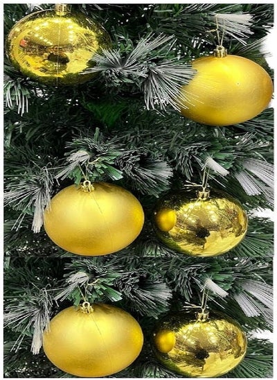 Buy 6 Christmas Balls Shiny & Matte ,10 cm (Gold) in Egypt