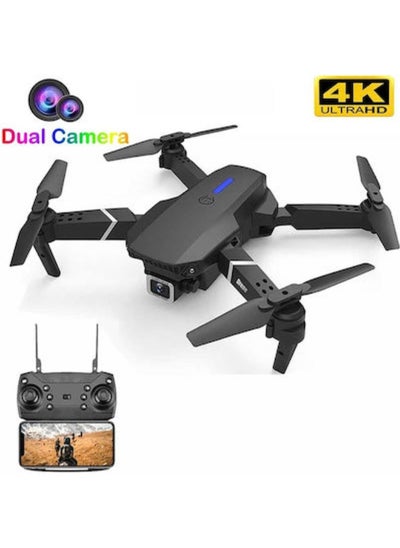 Buy E88 Pro Drone 4K HD Camera Wide Angle Camera Drone Mode RC Quadcopter With Dual Camera Trajectory Flight 3D Pin/Flip Holding in UAE