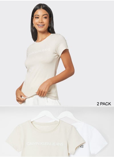 Buy Slim Fit Organic Cotton T-Shirt (Pack of 2) in UAE