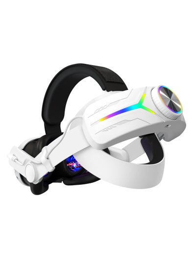 اشتري RGB Head Strap, Comfort Head Strap 8000mAh Compatible with Meta Quest 3 Accessories, Battery Pack Elite Strap Replacement for Enhanced Support and Extend Playtime in VR في السعودية