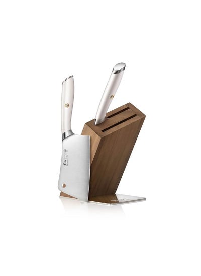 Buy L1 Series 3-Piece HUA Cleaver Knife Block Set, Forged German Steel in UAE