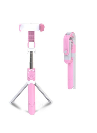 Buy XT09 Live Cell Phone Tripod Selfie Stick Bracket Bluetooth Selfie Stick(Pink) in Saudi Arabia