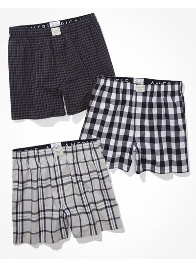 Buy AEO Plaid Stretch Boxer Short 3-Pack in Egypt