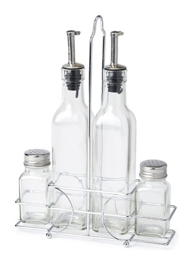 اشتري Olive oil and Vinegar Bottle Dispenser with Salt and Pepper Shaker set في الامارات