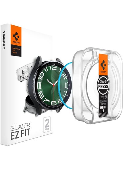 Buy Glastr Ez Fit for Samsung Galaxy Watch 6 Classic 47mm Tempered Glass Screen Protector with Auto Align Technology Install Kit - 2 Pack in UAE