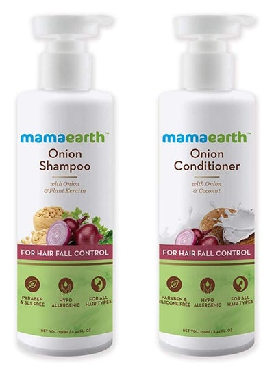 اشتري Mamaearth Onion Shampoo and Conditioner combo, 250 ml each في الامارات