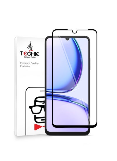 اشتري Techie Full Cover 10H Hardness HD Tempered Glass Screen Protector for Realme C53 - Anti-Scratch, Anti-Fingerprint, and Bubbles Free Technology في السعودية