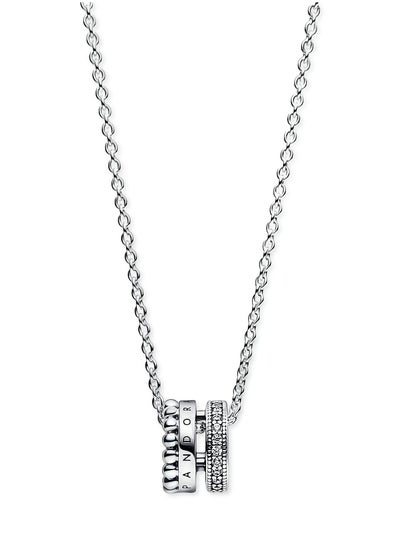 Buy Pandora Signature Sterling Silver Pavé Cubic Zirconia Halo Necklace in Saudi Arabia