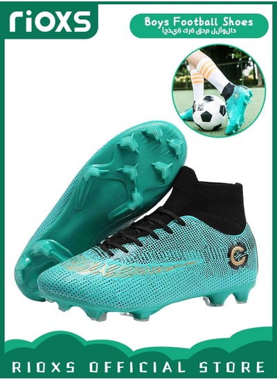 Buy Men's Soccer Shoes Professional Competition Football Boots Training Boy's Outdoor Non-Slip Sneakers For Kids Lightweight Teenagers Adults in Saudi Arabia