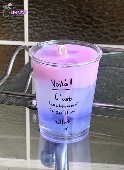 Buy Scented Candle, Drink Series Sparkling Water, Blue Purple, 580G, Fragrance: Citrus in Saudi Arabia