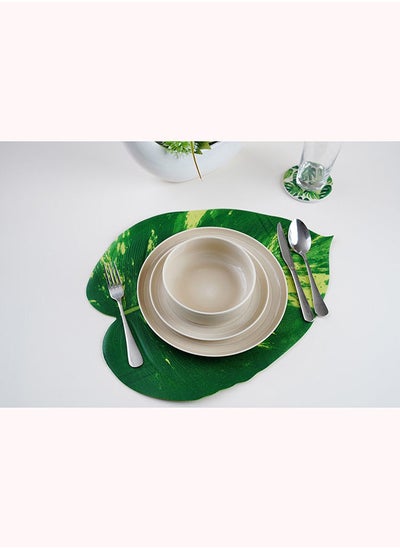 Buy Leaf Placemat Green 50x38cm in UAE