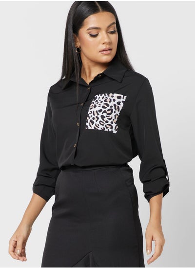 Buy Animal Print Pocket Patch Detail Shirt in UAE