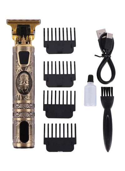 Buy Upgraded Hair Trimmer Beard Clippers For Men Professional USB Electric T Blade Gold Trimmers Pro Li Cordless Outliner Zero Gaped Rechargeable Retro Trimmer LED Display in UAE
