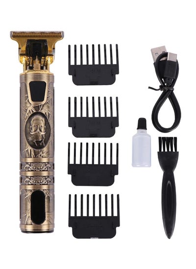 Buy Upgraded Hair Trimmer Beard Clippers For Men Professional USB Electric T Blade Gold Trimmers Pro Li Cordless Outliner Zero Gaped Rechargeable Retro Trimmer LED Display in UAE