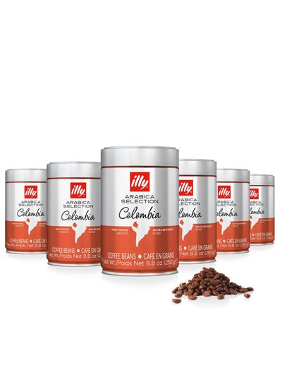 اشتري illy Coffee Colombia Single Origin Medium Roast Arabica Selection Whole Bean Pack of 6 في الامارات