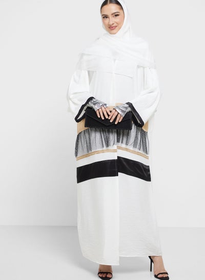 Buy Colorblock Detail Abaya in Saudi Arabia
