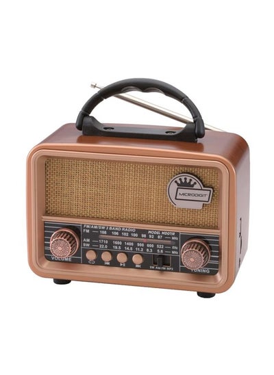 Buy Bluetooth Portable Radio MD011R Gold With USB Charging Line & Rechargeable Battery in Saudi Arabia