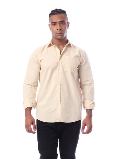 Buy Beige Long Sleeves Regular Fit Buttoned Shirt in Egypt