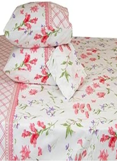 اشتري Family Bed 1018 Flat Bed sheet Set 100% Cotton 3 pieces size 180 x 250 cm في مصر