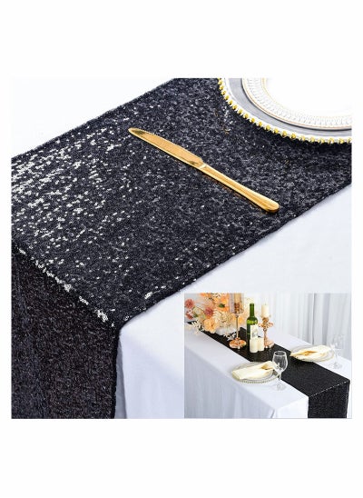 Buy Sequin Table Runner Glitter Fabric Table Linens Decorations for Holiday Wedding Birthday Outdoor Party Decor 12x72 inch in Saudi Arabia