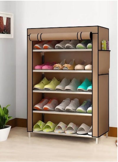 اشتري 5-Layer Shoe Rack Brown 60x30x90 CM في السعودية