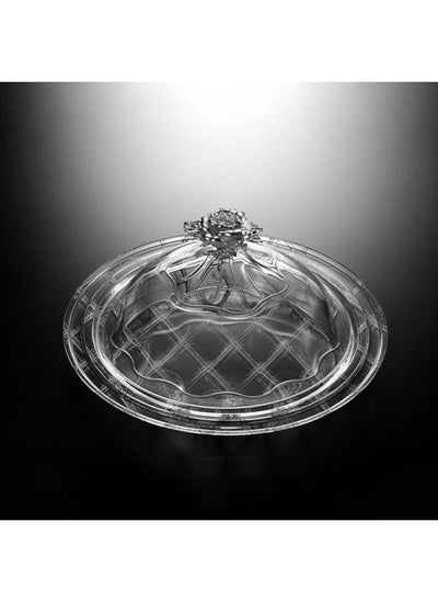 Buy Acrylic Round Serving Set 37.5 cm Silver Design in UAE