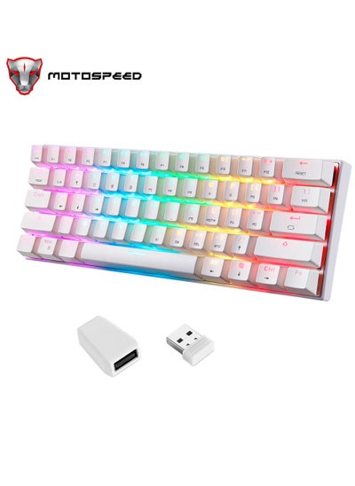 اشتري SK62 BT Wireless Gaming Mechanical Keyboard 61 Keys RGB Backlight Red Switch Macro Drive For Laptop PC في السعودية