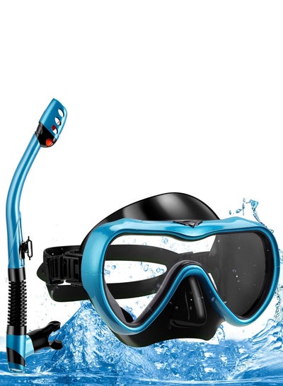 اشتري Snorkeling Set Scuba Diving Mask Snorkeling Goggles Dry Snorkeling with Anti-Fog Film Leak-Proof Design Panoramic Wide Field of View Snorkeling Goggles Soft and Comfortable for Adults and Teenagers في الامارات
