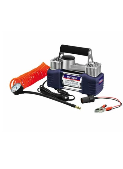 Buy 2 Cylinder Air compressor  Tire Inflator with 12V 150psi and 2apms for inflating a variety of tires including those for cars, motorcycles, and bicycles more (MAC1202) in UAE