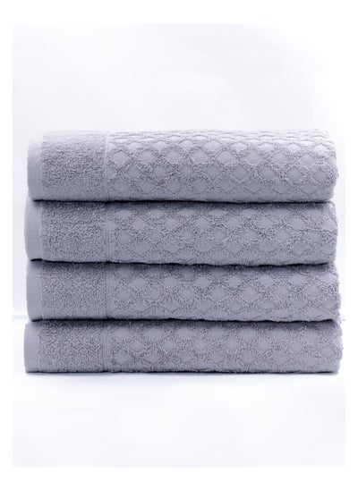 Buy Diamond Jacquard 70 x 132cm 100% Cotton Bath Towel Pack, Premium Quality Towel in UAE