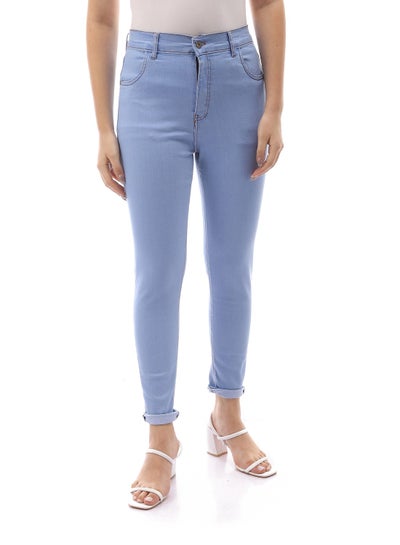 Buy Women Jeans Pants Slim Fit - Light Blue in Egypt