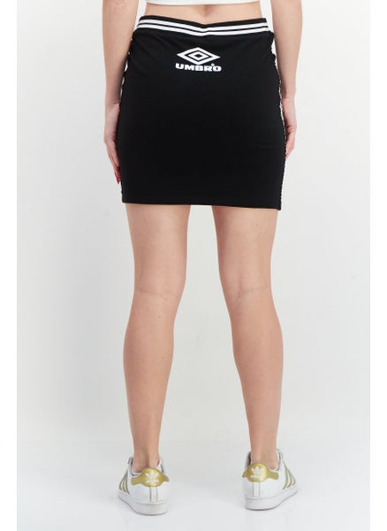 Buy Women Sportswear Fit Brand Logo Mini Skirt, Black/White in UAE