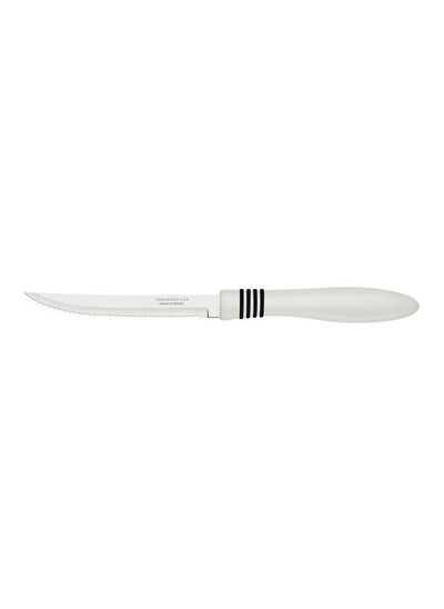 اشتري Tramontina Cor&Cor 2 Pieces Steak Knife Set with Stainless Steel Blade and White Polypropylene Handle في الامارات