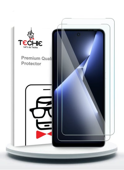 اشتري 2 Pieces HD Tempered Glass Screen Protector for Tecno Pova 5 Pro - Anti Reflection Anti Bubbles 9H Hardness 0.33 mm Rounded Edges Easy Installation في السعودية