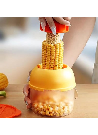 Buy Multifunctional Manual Corn Thresher & Corn Cob Stripper Tool - Corn Cutter & Remover with Safety Grip - Ideal for Peeling Corn Kernels, Grinding Ginger & Garlic - Easy to Clean, Durable Des in UAE