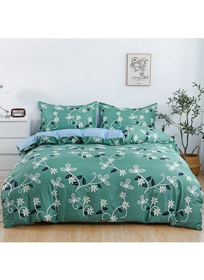 Buy 4-Piece Single Size Duvet Cover Set|1 Duvet Cover + 1 Fitted Sheet + 2 Pillow Cases|Microfibre|GUMBO in UAE