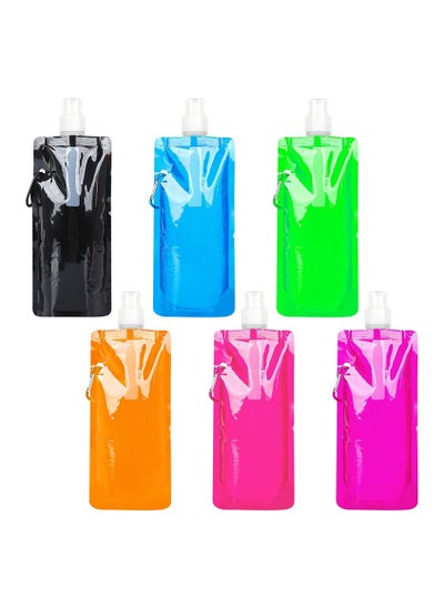 Buy Foldable Sports Bottle,6 Pcs Colorful Reusable Drink Pouches Bags,480ml Collapsible Water Bottles for Outdoor Sports,Biking,Hiking,Travel in UAE