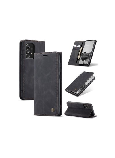 Buy CaseMe Samsung Galaxy A73 5G Case Wallet, for Samsung Galaxy A73 5G Wallet Case Book Folding Flip Folio Case with Magnetic Kickstand Card Slots Protective Cover - Black in Egypt