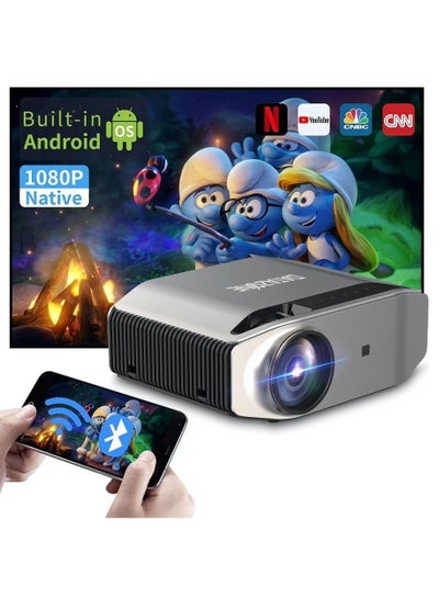 Buy Smart Projector WiFi and Bluetooth, 3800 Lumens and 200-Inch, Compatible with iOS iPhone, Android, Windows, TV, PS5 in Saudi Arabia