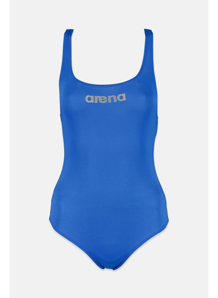 اشتري Women Sleeveless Brand Logo One Piece, Blue في السعودية