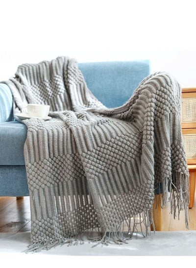 Buy Nordic Style Tassel Blanket, Multipurpose Home Sofa Blanket Nap Blanket Outdoor Camping Blanket in Saudi Arabia