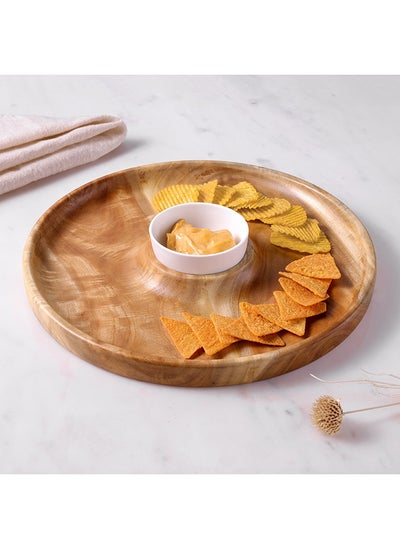 Buy Albero Round Platter with Ceramic Bowl 30x5.5x30 cm in UAE