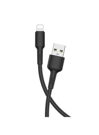 Buy CA42 High Quality Charging Data USB-A To Lightning Cable 2.4A, 100cm - Black in Egypt